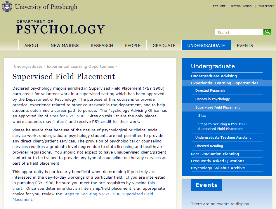 Get a Psychology Internship (The Dietrich School of Arts and Sciences