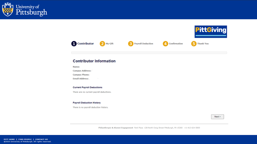 Faculty & Staff Giving (PittFund) All Campuses My Pitt